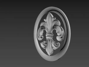 Fleur de Lis Bas-relief 3D Model