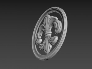 Fleur de Lis Bas-relief 3D-Modell