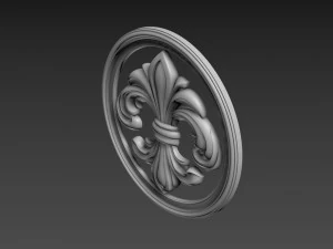 Fleur de Lis Bas-relief 3D Model