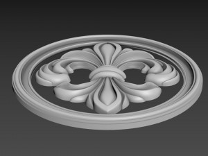 Fleur de Lis Bas-relief 3D-Modell