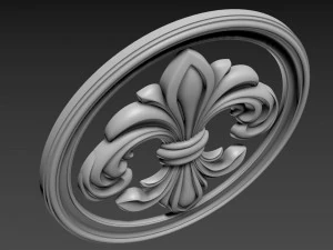 Fleur de Lis Bas-relief 3D Model