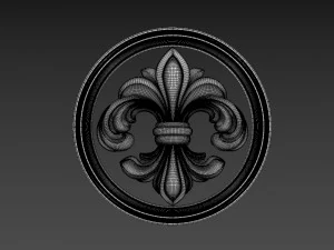 Fleur de Lis Bas-relief 3D Model