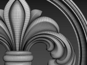 Fleur de Lis Bas-relief 3D Model