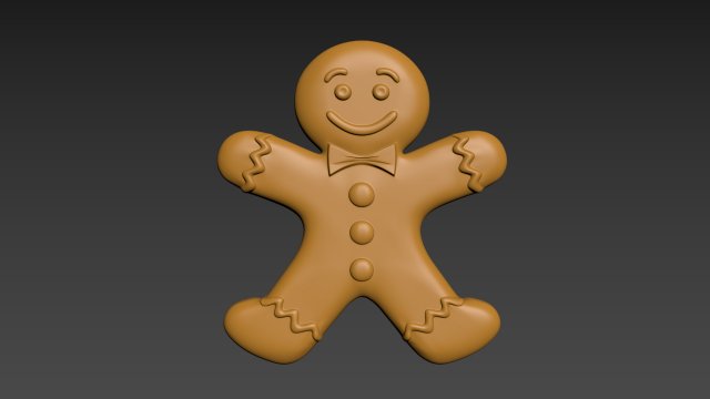 Gingerbread Man 3D Druckmodell .c4d .max .obj .3ds .fbx .stl .blend