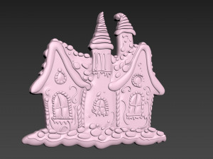 Gingerbread House Model Cetak 3D