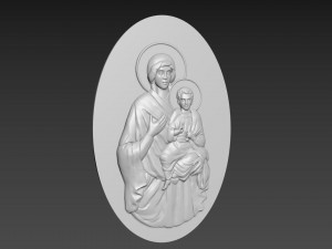 Virgin Mary with Jesus Bas Relief 3D मॉडल