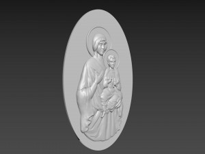 Virgin Mary with Jesus Bas Relief 3D मॉडल