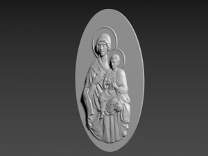 Virgin Mary with Jesus Bas Relief 3D मॉडल