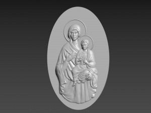 Virgin Mary with Jesus Bas Relief 3D मॉडल