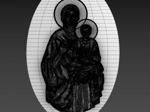 Virgin Mary with Jesus Bas Relief 3D मॉडल