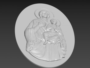Virgin Mary with Jesus Bas Relief 3D मॉडल