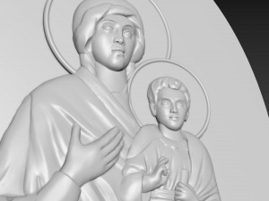Virgin Mary with Jesus Bas Relief 3D मॉडल