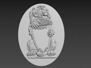 Лев Рельеф 3D Модель