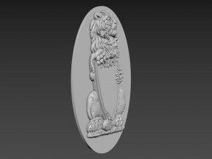 Lion Relief 3D Model