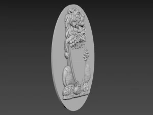 Лев Рельеф 3D Модель