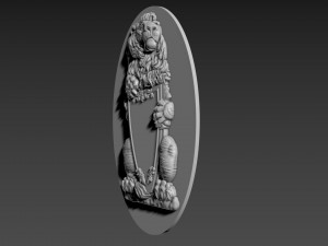 Lion Relief 3D Model