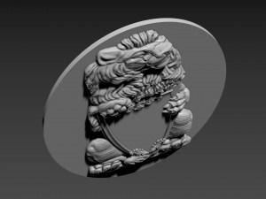 Lion Relief 3D Model