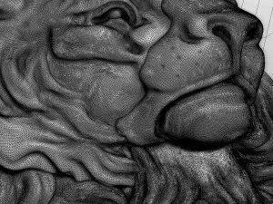 Лев Рельеф 3D Модель