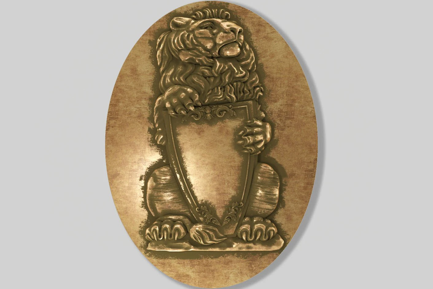 Лев Рельеф 3D Модель .c4d .max .obj .3ds .fbx .stl .blend 