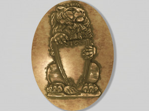 Lion Relief 3D Model