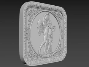 浅浮き彫りの天使 3Dモデル