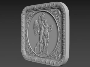 浅浮き彫りの天使 3Dモデル