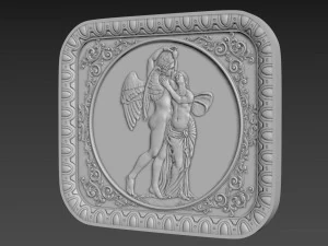 浅浮き彫りの天使 3Dモデル