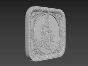 Bas-Relief Maiden with harp 3D Model