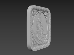 Bas-Relief Maiden with harp 3D Модель