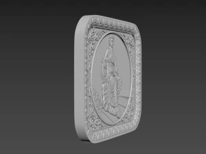 Bas-Relief Maiden with harp 3D Model