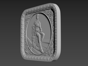 Bas-Relief Maiden with harp 3D Модель