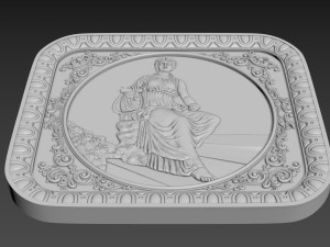 Bas-Relief Maiden with harp 3D Модель