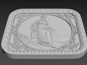 Bas-Relief Maiden with harp 3D Model