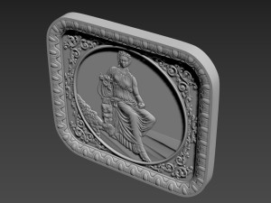 Bas-Relief Maiden with harp 3D Модель