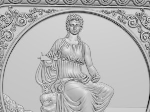 Bas-Relief Maiden with harp 3D Модель