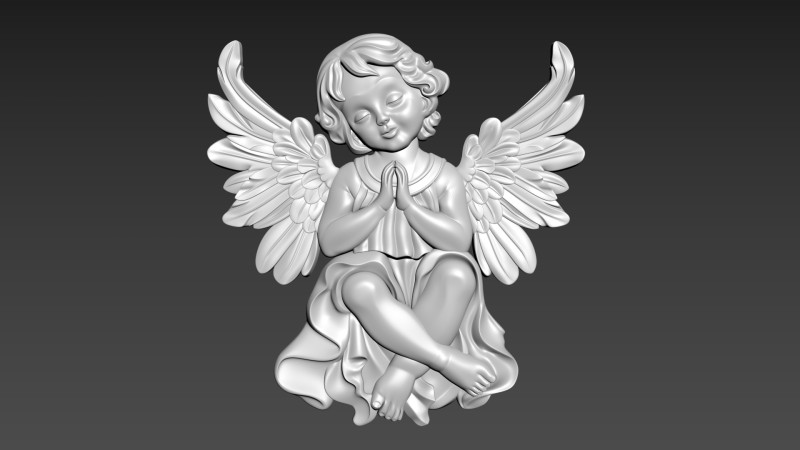 Angel Bas-Relief 3D-Modell .c4d .max .obj .3ds .fbx .stl .blend 