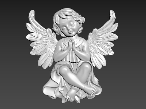 Angel Bas-Relief 3D Model