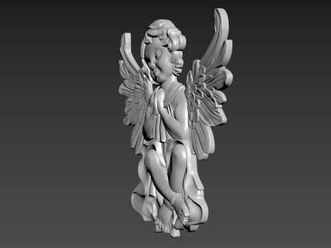 Angel Bas-Relief 3D-Modell
