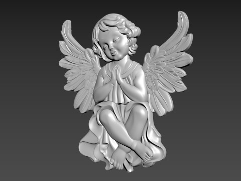 Angel Bas-Relief 3D-Modell