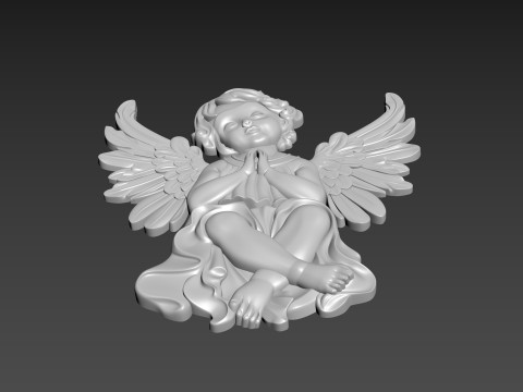Angel Bas-Relief 3D-Modell