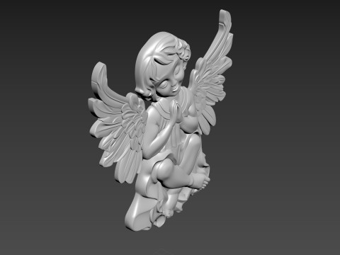 Angel Bas-Relief 3D-Modell