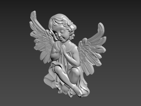 Angel Bas-Relief 3D-Modell