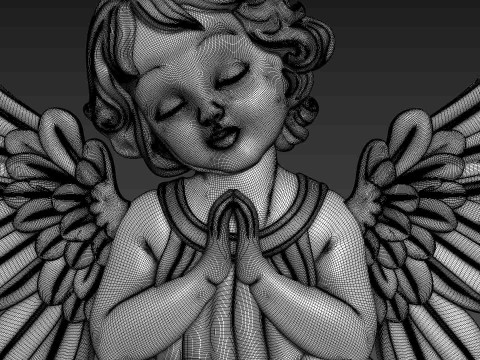 Angel Bas-Relief 3D-Modell
