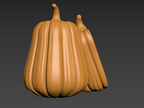 Pumpkin Vegetable 3 Half of Pampkin 3D Print Model