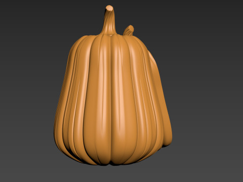 Pumpkin Vegetable 3 Half of Pampkin 3D Print Model