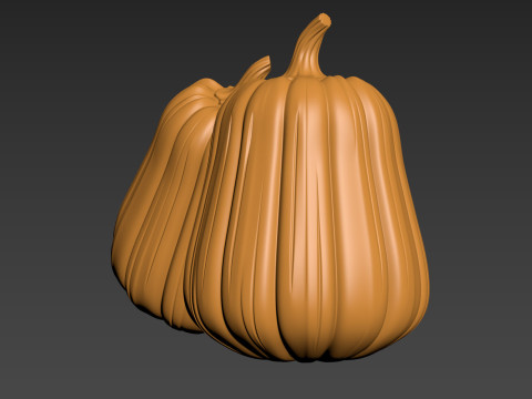 Pumpkin Vegetable 3 Half of Pampkin 3D Print Model
