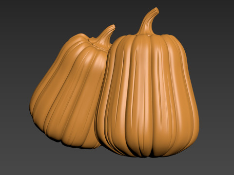 Pumpkin Vegetable 3 Half of Pampkin 3D Print Model