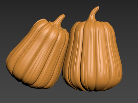 Pumpkin Vegetable 3 Half of Pampkin 3D Print Model