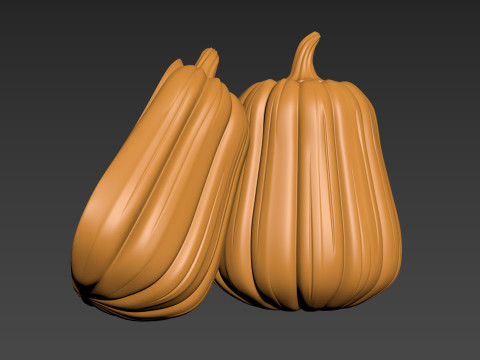 Pumpkin Vegetable 3 Half of Pampkin 3D Print Model
