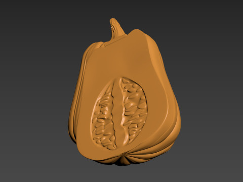 Pumpkin Vegetable 3 Half of Pampkin 3D Print Model